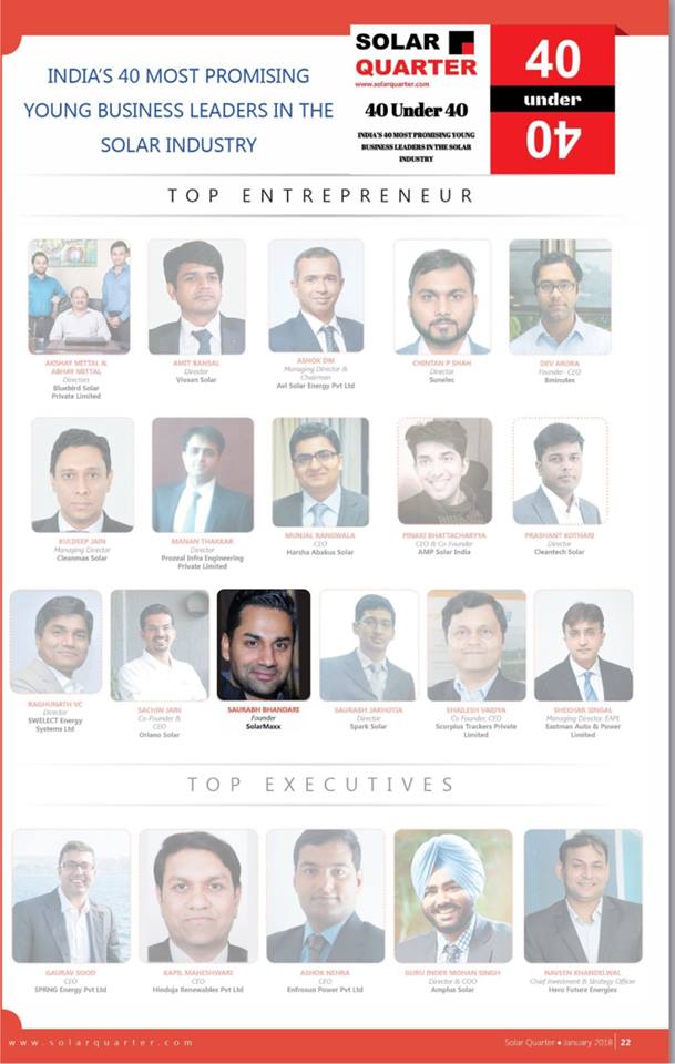 SolarMaxx 40 under 40, Solar Quarter
