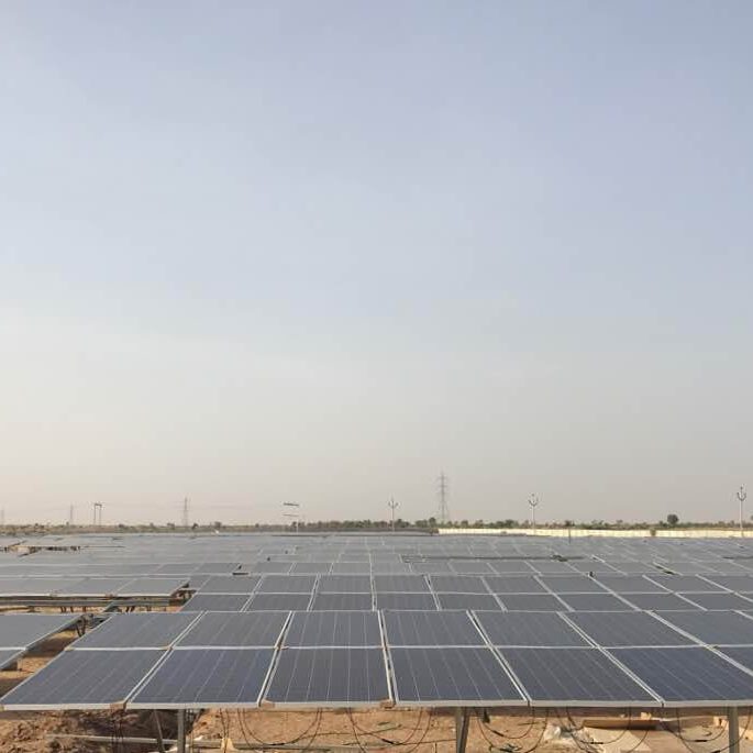 4.5 MW ground-mounted solar power plant at Gajner, Bikaner