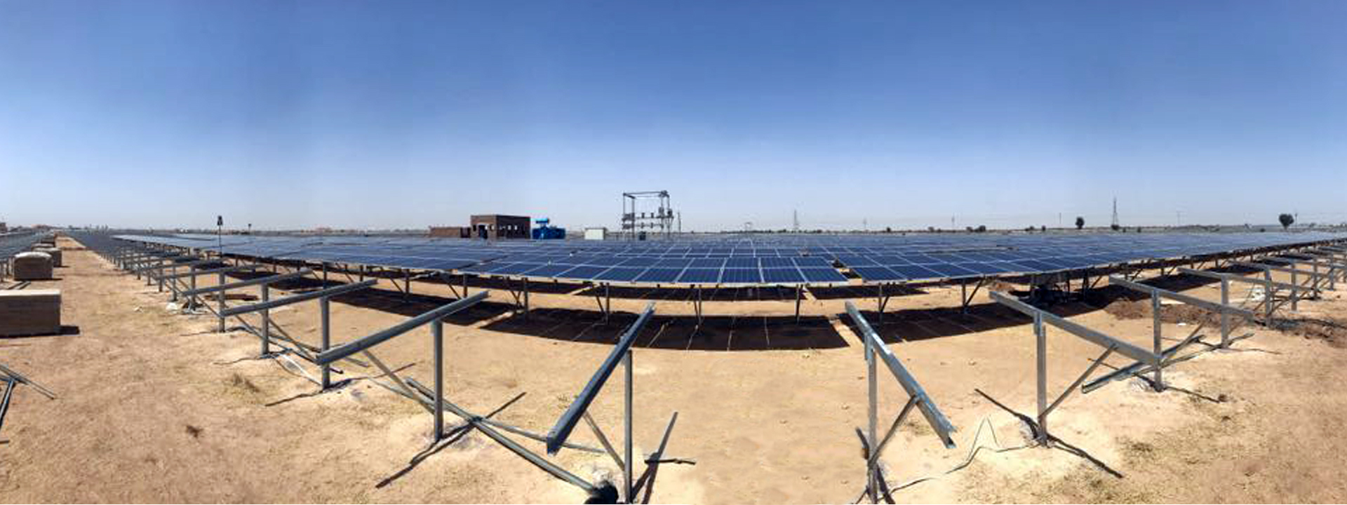 4.5 MW ground-mounted solar power plant at Gajner, Bikaner