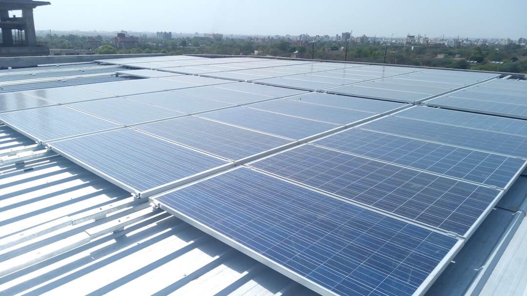 Rooftop Solar Panels In a water pumping Station